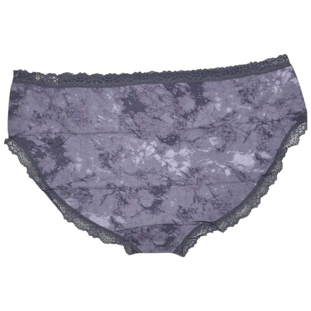 Jenni Intimates Women's 3X Core Panty Grey Marble Lace Trim New With Tags - Picture 3 of 3